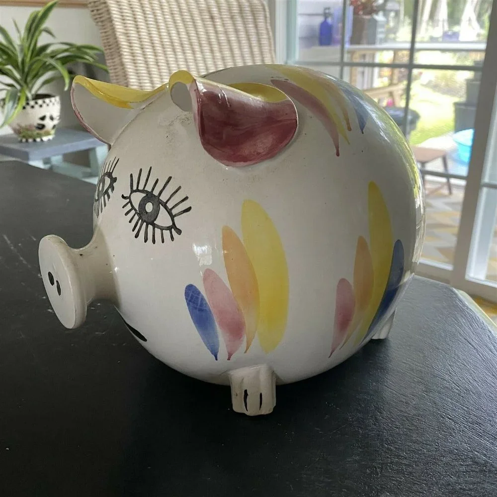 LARGE CERAMIC ITALIAN MADE PIER 1 PIGGY BANK